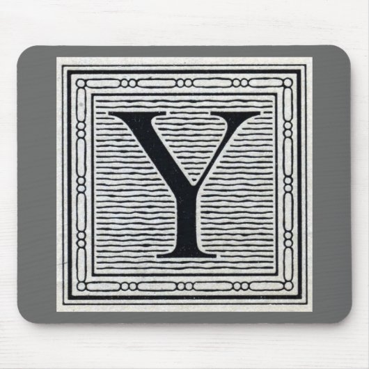 Blockbuchstabe "Y" Holzschnitt Holzblock-Urschrift Mousepad (Vorne)