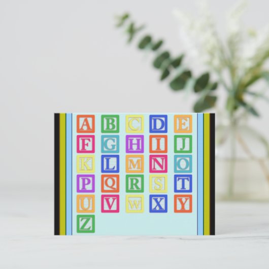 Blockbuchstaben Postkarte (Stehend Vorderseite)