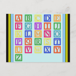 Blockbuchstaben Postkarte