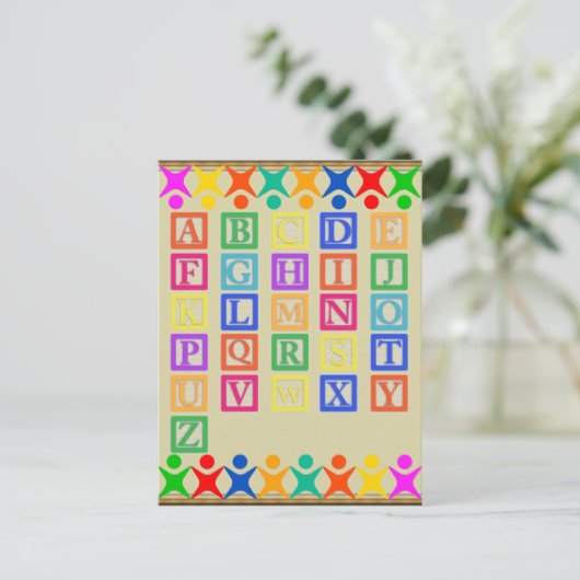 Blockbuchstaben Postkarte (Stehend Vorderseite)
