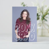 Blockbuchstaben Rot - Ankündigung des Abschlusses  (Stehend Vorderseite)