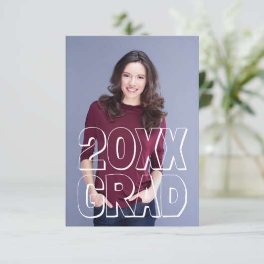 Blockbuchstaben Rot - Ankündigung des Abschlusses (Stehend Vorderseite)