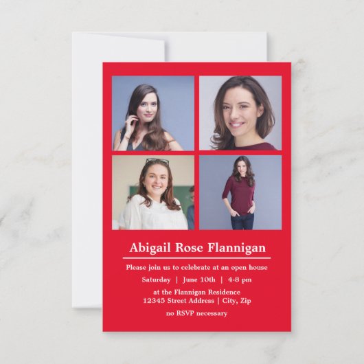 Blockbuchstaben Rot - Ankündigung des Abschlusses (Rückseite)