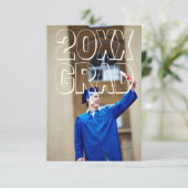 Blockbuchstaben Weiß - Ankündigung des Abschlusses (Stehend Vorderseite)