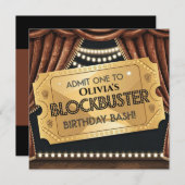 Blockbuster Movie-Themed Geburtstagsdesign Einladung (Vorne/Hinten)