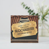 Blockbuster Movie-Themed Geburtstagsdesign Einladung (Stehend Vorderseite)