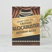 Blockbuster Movie-Themed Geburtstagsdesign Einladung (Stehend Vorderseite)