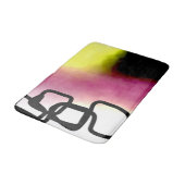 Blockchain: Abstrakt rosa, gelb, schwarz und weiß Badematte (Schrägansicht)