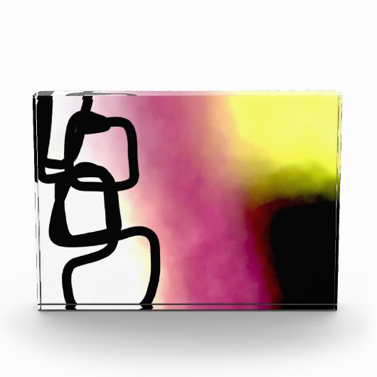 Blockchain: Abstrakt rosa, gelb, schwarz und weiß Fotoblock (Vorderseite)