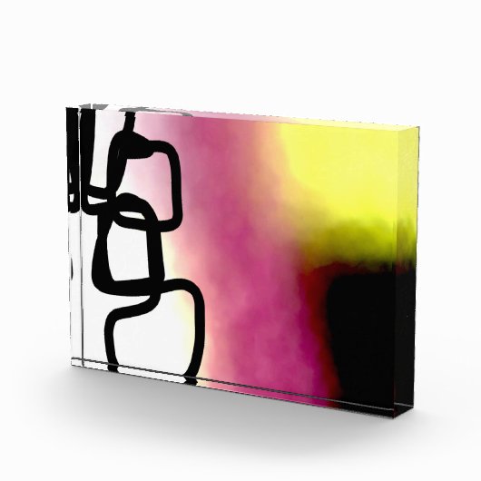 Blockchain: Abstrakt rosa, gelb, schwarz und weiß Fotoblock (Rechts)