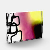 Blockchain: Abstrakt rosa, gelb, schwarz und weiß Fotoblock (Links)