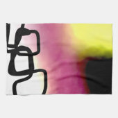 Blockchain: Abstrakt rosa, gelb, schwarz und weiß Geschirrtuch (Horizontal)