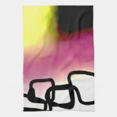 Blockchain: Abstrakt rosa, gelb, schwarz und weiß Geschirrtuch (Vertikal)