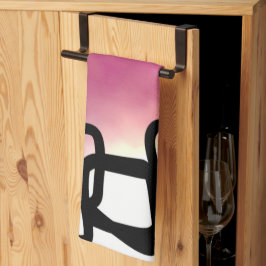 Blockchain: Abstrakt rosa, gelb, schwarz und weiß Geschirrtuch