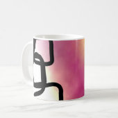 Blockchain: Abstrakt rosa, gelb, schwarz und weiß Kaffeetasse (Vorderseite Links)