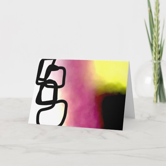 Blockchain: Abstrakt rosa, gelb, schwarz und weiß Karte (Vorderseite)