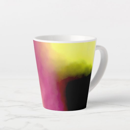 Blockchain: Abstrakt rosa, gelb, schwarz und weiß Milchtasse (Rechte Ecke)