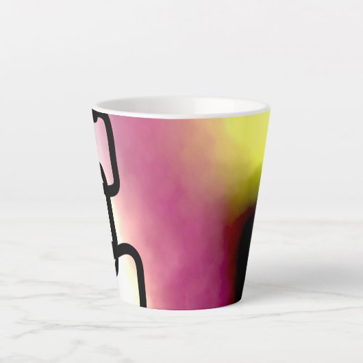 Blockchain: Abstrakt rosa, gelb, schwarz und weiß Milchtasse (Vorderseite)