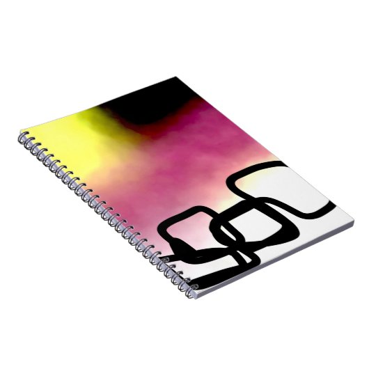 Blockchain: Abstrakt rosa, gelb, schwarz und weiß Notizblock (Rechte Seite)