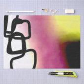 Blockchain: Abstrakt rosa, gelb, schwarz und weiß Seidenpapier (Handwerk)