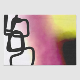 Blockchain: Abstrakt rosa, gelb, schwarz und weiß Seidenpapier