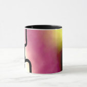 Blockchain: Abstrakt rosa, gelb, schwarz und weiß Tasse (Zentrum)