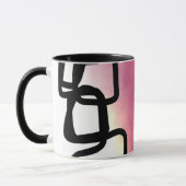 Blockchain: Abstrakt rosa, gelb, schwarz und weiß Tasse (Links)