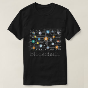 Blockchain-Netzwerk-Krypto-Design T-Shirt