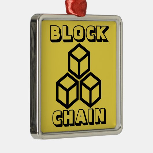 Blockchain Silbernes Ornament (Rechts)