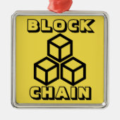 Blockchain Silbernes Ornament (Vorne)