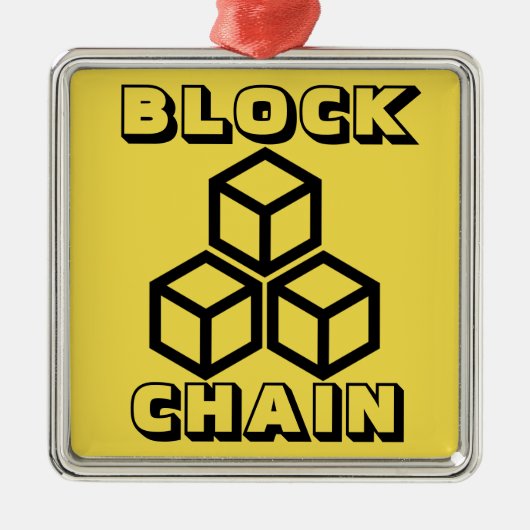 Blockchain Silbernes Ornament (Vorne)