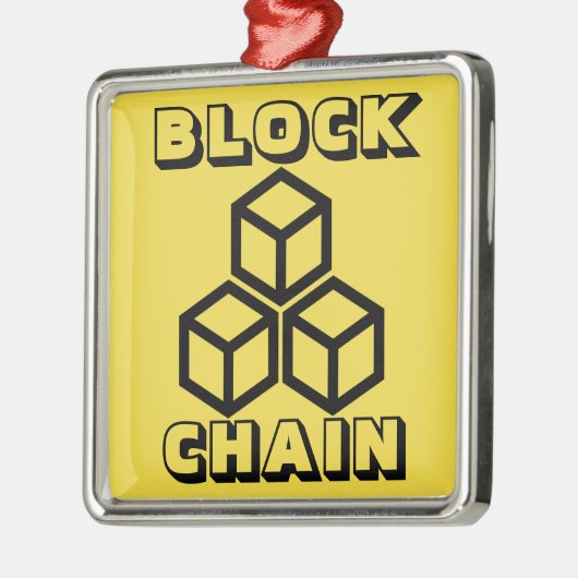 Blockchain Silbernes Ornament (Links)