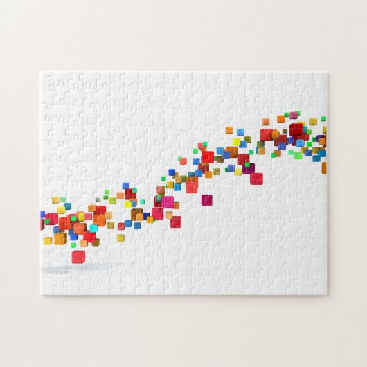 Blockchain Technologie als kreatives Geschäft Puzzle (Horizontal)