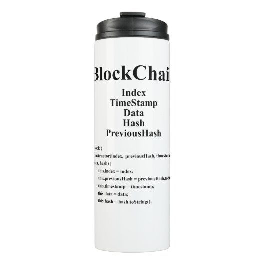 BlockChain Thermosbecher (Vorderseite)