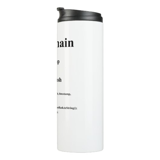 BlockChain Thermosbecher (Nach rechts gedreht)