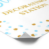 Blockdekorationsstation Babyduschzeichen Poster (Ecke)