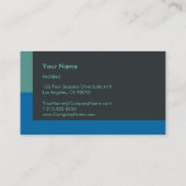 Blockdesign Blau grau Visitenkarte (Rückseite)