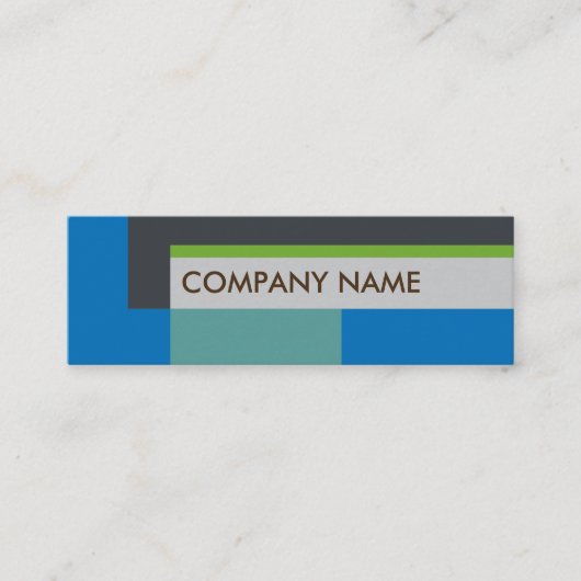 Blockdesign Mini BC, Grau Blue Visitenkarte (Vorderseite)