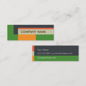 Blockdesign Mini BC, grau grün Mini Visitenkarte (Vorne/Hinten)