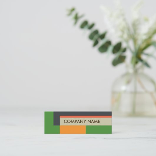 Blockdesign Mini BC, grau grün Mini Visitenkarte (Stehend Vorderseite)