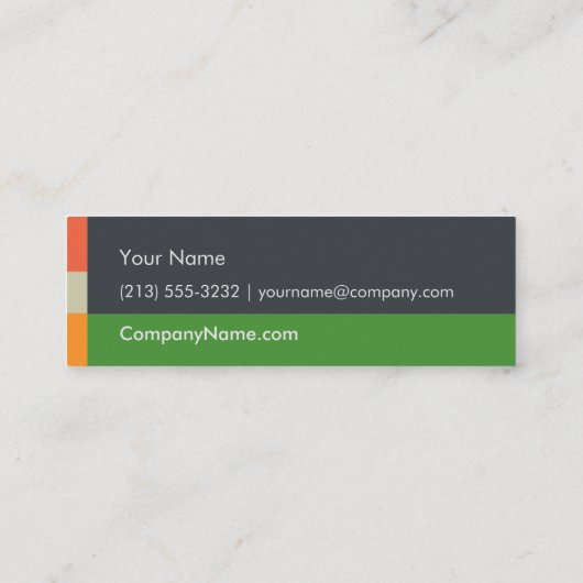 Blockdesign Mini BC, grau grün Visitenkarte (Rückseite)