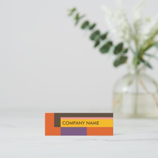 Blockdesign Mini BC, Orange Brown Mini Visitenkarte (Stehend Vorderseite)