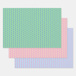 Blockdruck auf Streifen-Geschenkpapier (3) Geschenkpapier Set