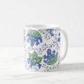 Blockdruck-Blumen-Tasse Kaffeetasse (VorderseiteRechts)
