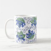 Blockdruck-Blumen-Tasse Kaffeetasse (Links)