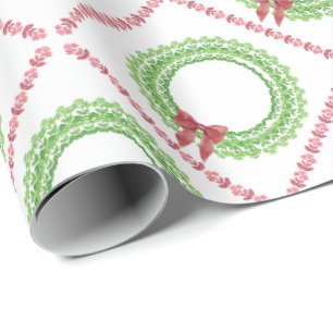 Blockdruck-Blumenkranz-Geschenkpapier Geschenkpapier