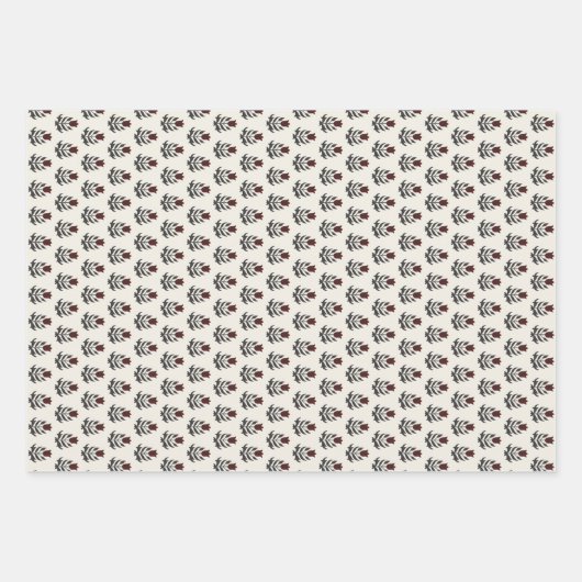 Blockdruck inspiriert Wrapping Paper Set 3 Geschenkpapier Set (Vorderseite 2)