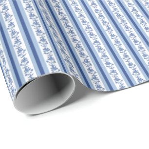 Blockdruck-Lotus-Streifen Geschenkpapier