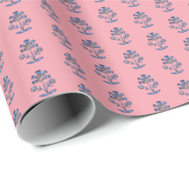Blockdruck-Lotusblume Geschenkpapier