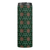 Blockdruck Tile Blume dunkelgrün rot Thermosbecher (Rückseite)